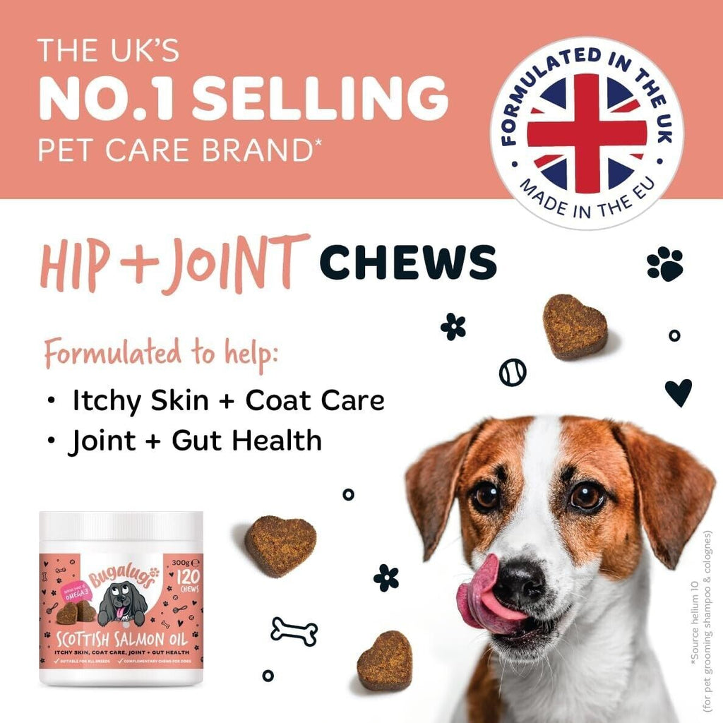 Bugalugs Dog Salmon Oil 100% Pure Dogs, Cats & Pets 500Ml, Healthy Skin & Coat