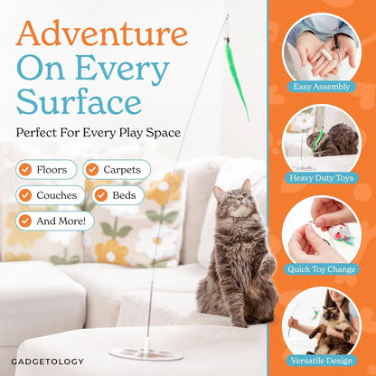 18Pcs Interactive Cat Toys for Indoor Cats Suction Cup Cat Toys for Indoor Cats Bird Hunting Slefplay Simulation for Kitten Flying Bird Toy Feather Wand Attachments