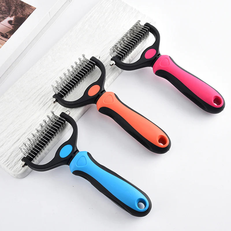 SIHI Dog & Cat Dematting Comb, Double-Sided Pet Grooming Brush