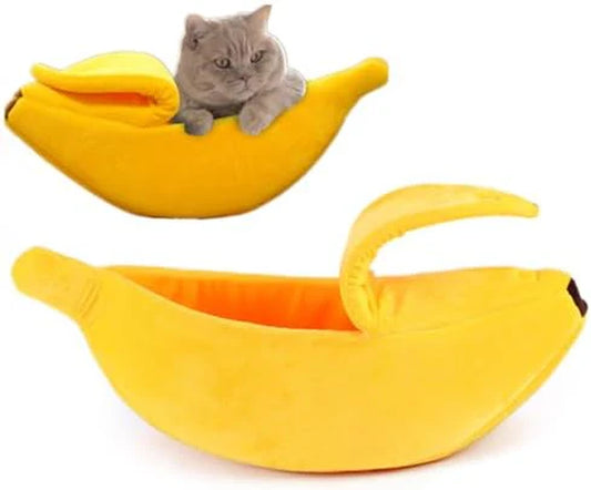 Creative Banana Shape Dog Cat Bed, Cute Banana Puppy Pad Kennel Warm and Soft Pet Cat Supplies Kitten Puppy Bed