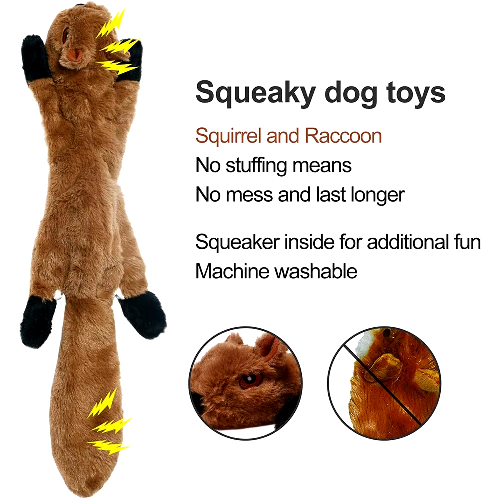 Stuffing-Free Squeaky Dog Toy – Durable Crinkle Plush Chew Toy
