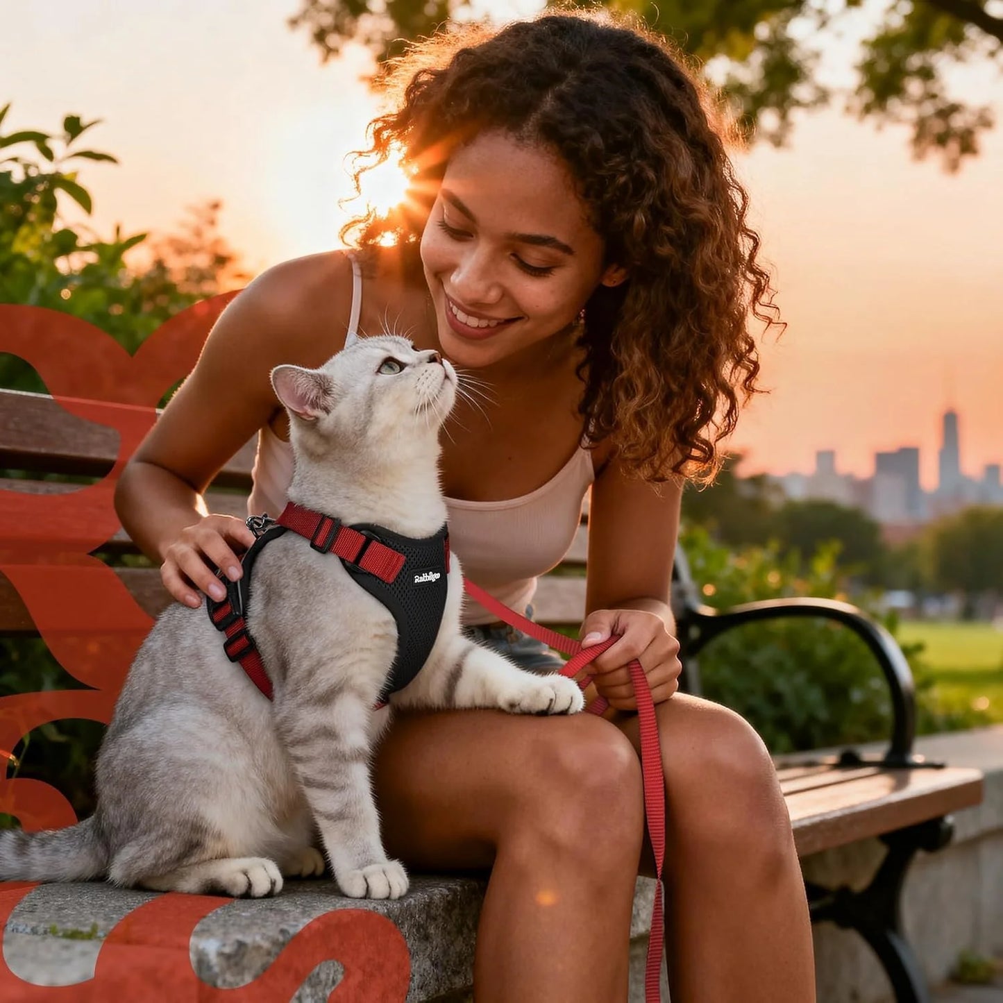Cat Harness and Leash for Walking, Escape Proof Soft Adjustable Vest Harnesses for Cats, Easy Control Breathable Reflective Strips Jacket