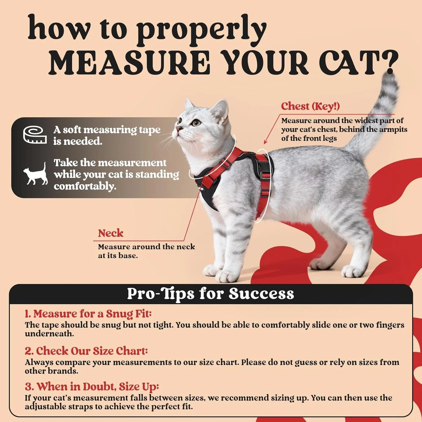 Cat Harness and Leash for Walking, Escape Proof Soft Adjustable Vest Harnesses for Cats, Easy Control Breathable Reflective Strips Jacket