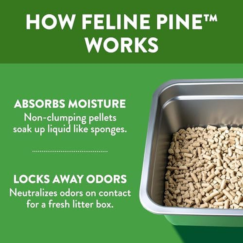 Feline Pine Platinum Non-Clumping Cat Litter, Feline Pine Cat Litter 17Lb